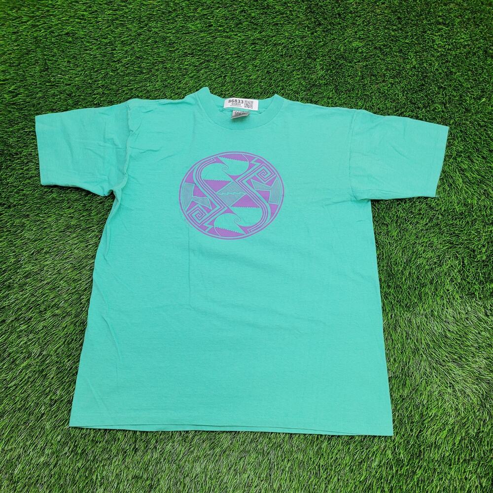 Vintage 1984 Southwestern Navajo Shirt Large 21x26 Teal Blue